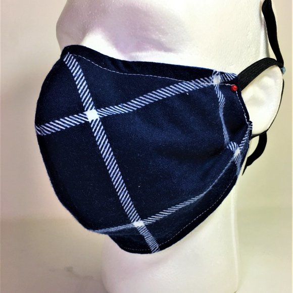 Three Child's  UNC Tar Heels Carolina Face Masks Reverse Plaid - Picture 6 of 8